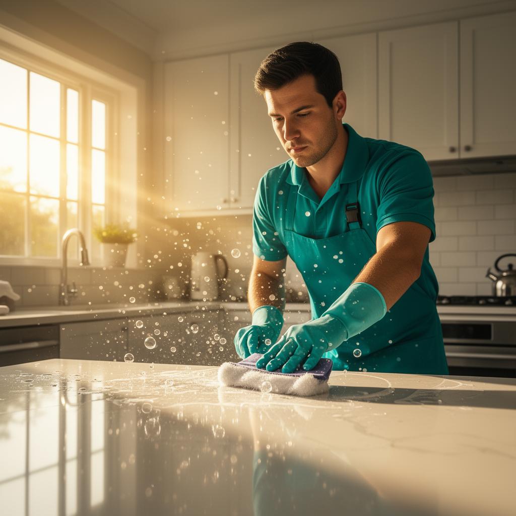 Professional deep cleaning service in a Washington DC kitchen